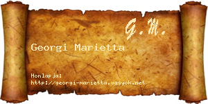 Georgi Marietta névjegykártya